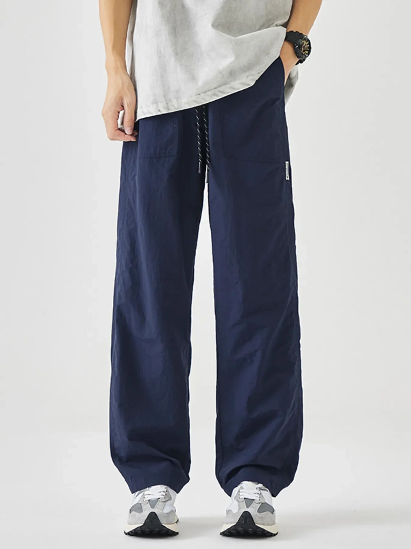 Men's Plus Size Drawstring Wide Leg Pants