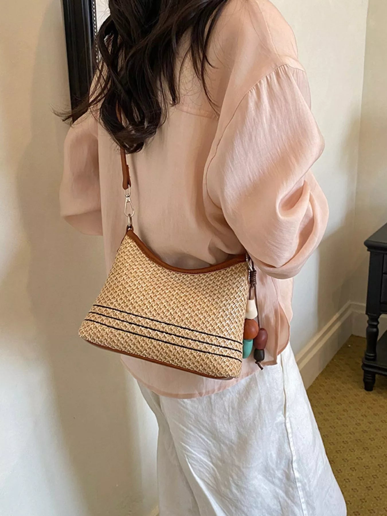 Woven Straw Crossbody Bag