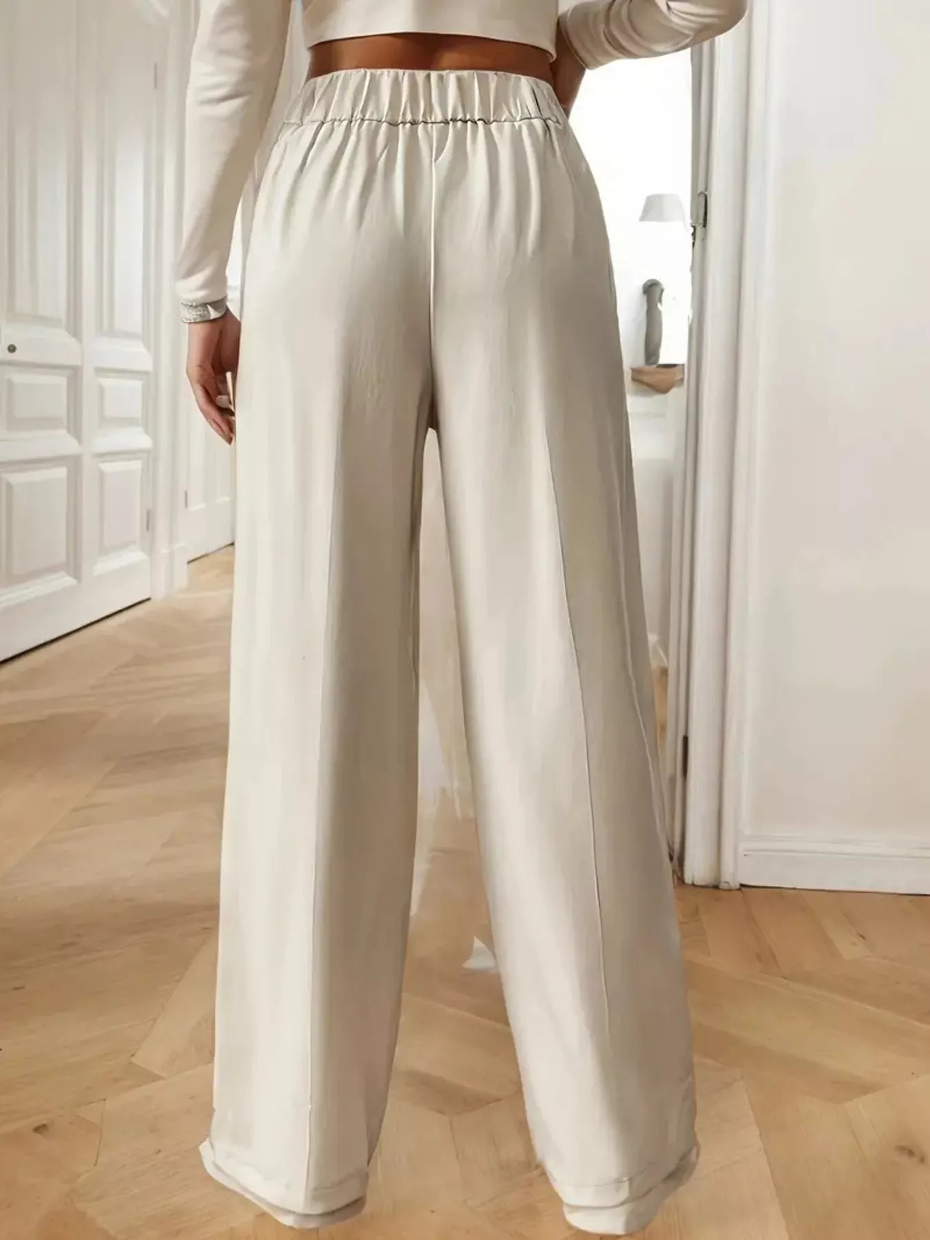 Full Size High-Waisted Wide-Leg Pants Plus Size