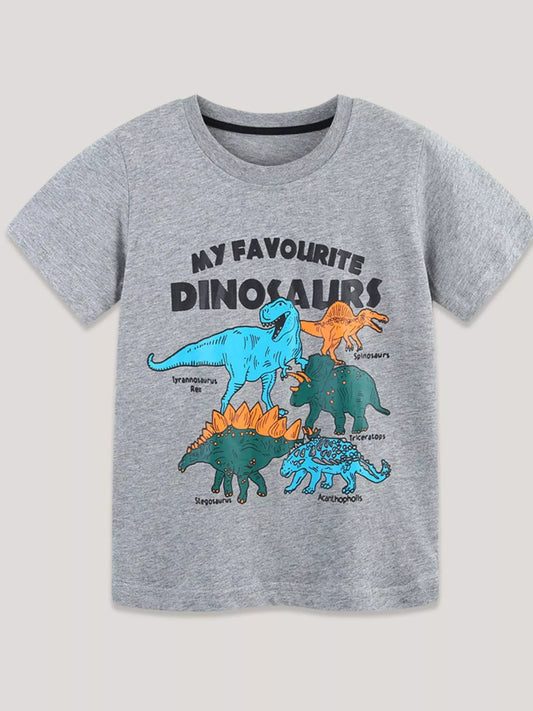 Children's Dinosaurs Graphic Short Sleeve T-Shirt