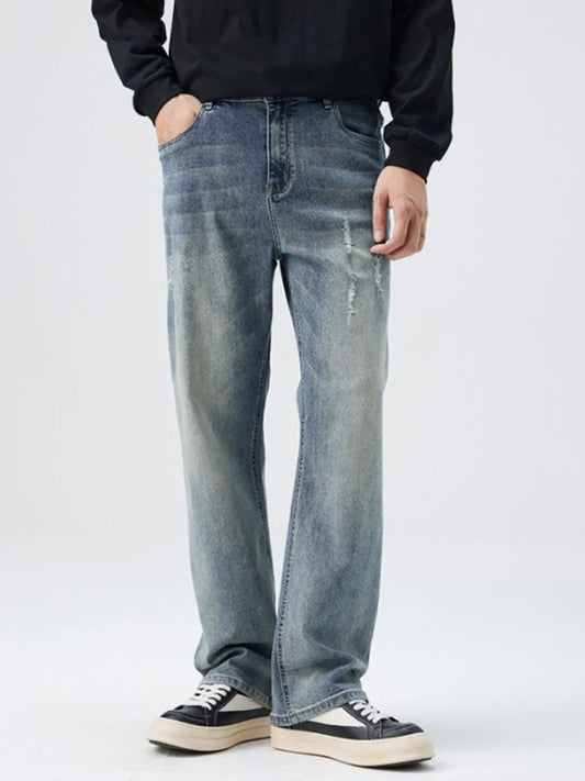 Men's Full Size Distressed Loose Fit Jeans Plus Size