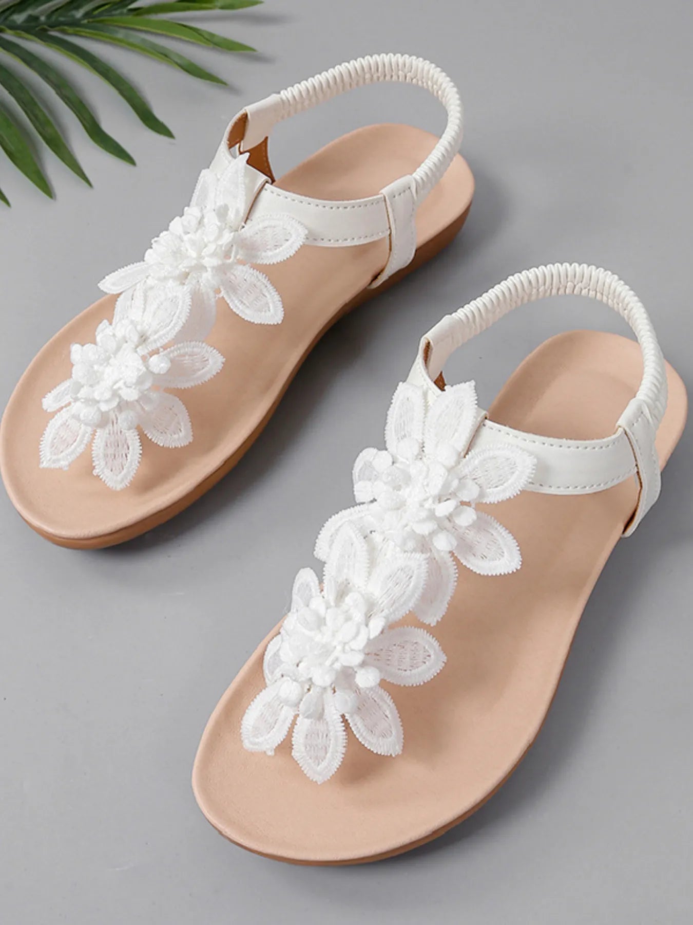 Flower Open Toe Flats Sandals