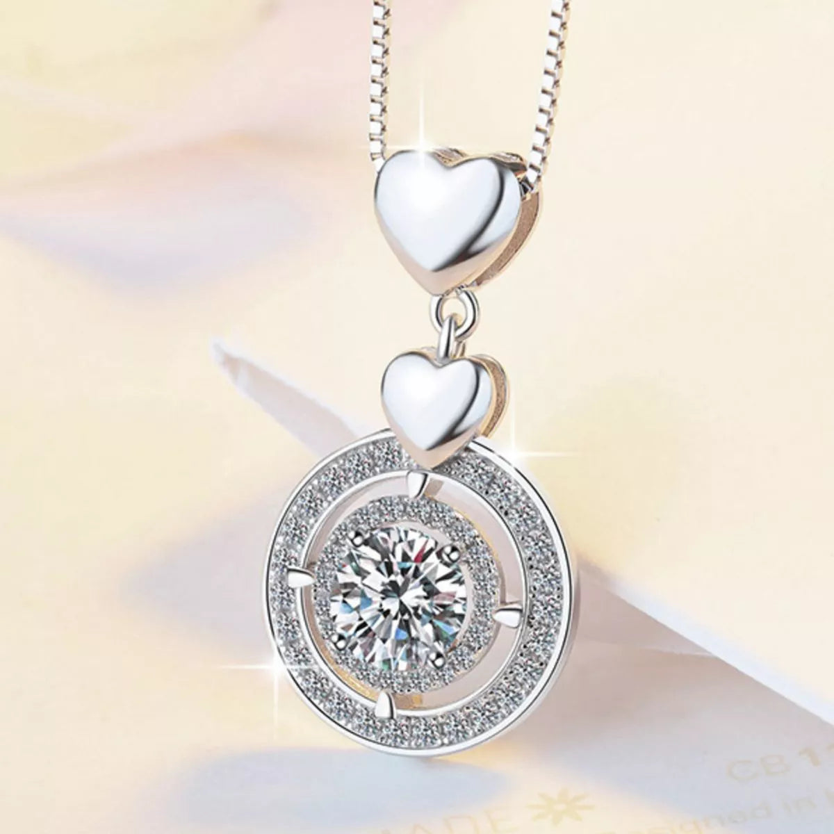 2 Carat Moissanite 925 Sterling Silver Pendant Necklace