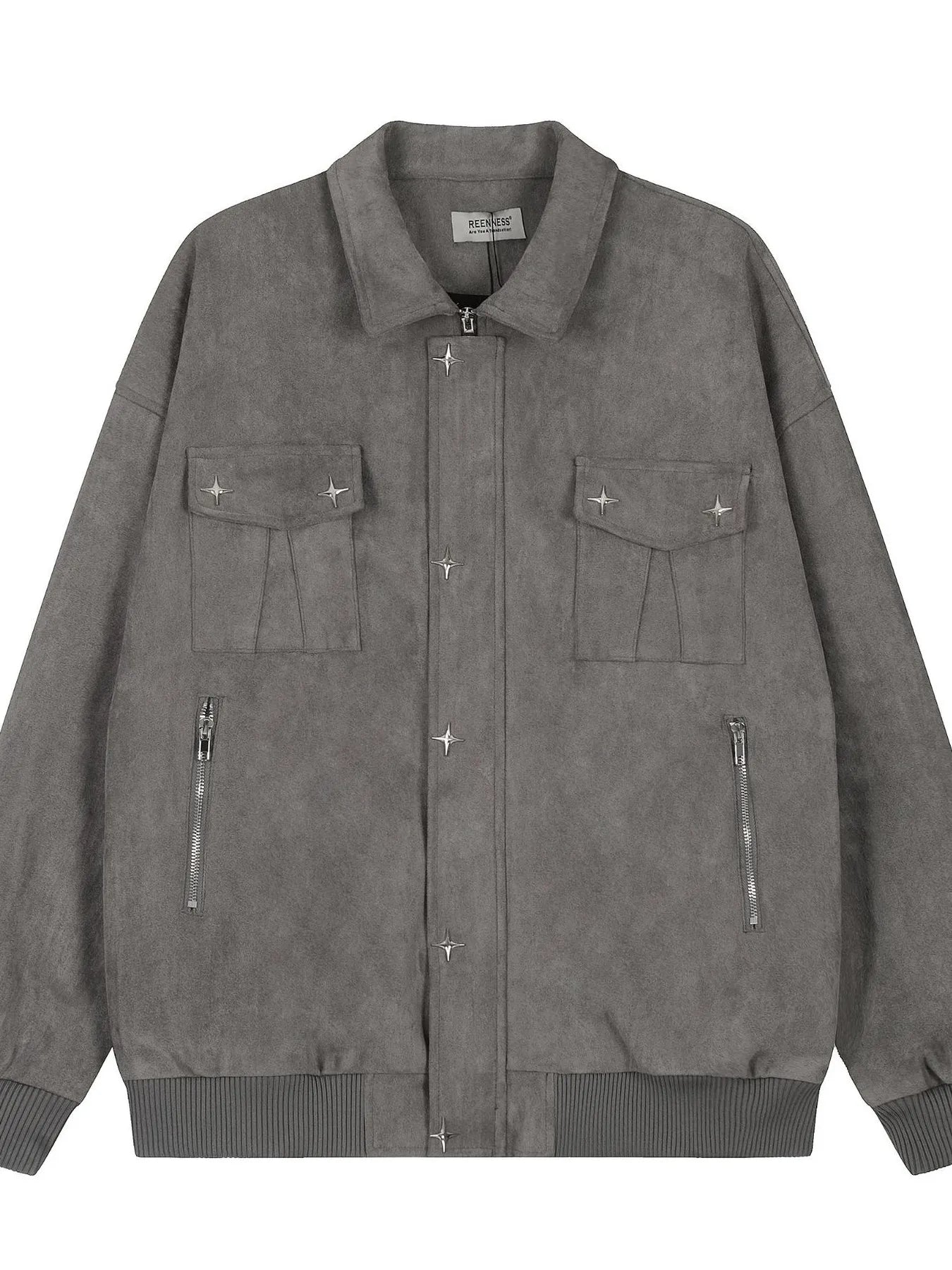 Men's Collared Neck Long Sleeve Jacket