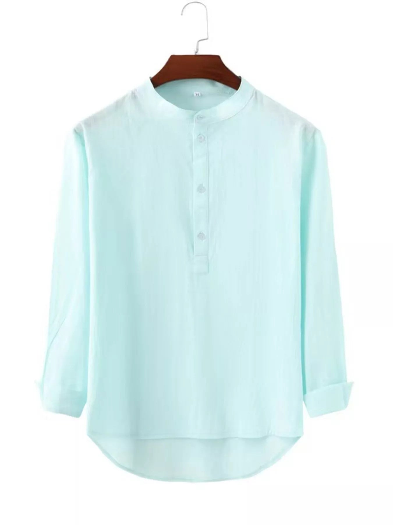 Men's Full Size Button Detail Long Sleeve Shirt Plus Size