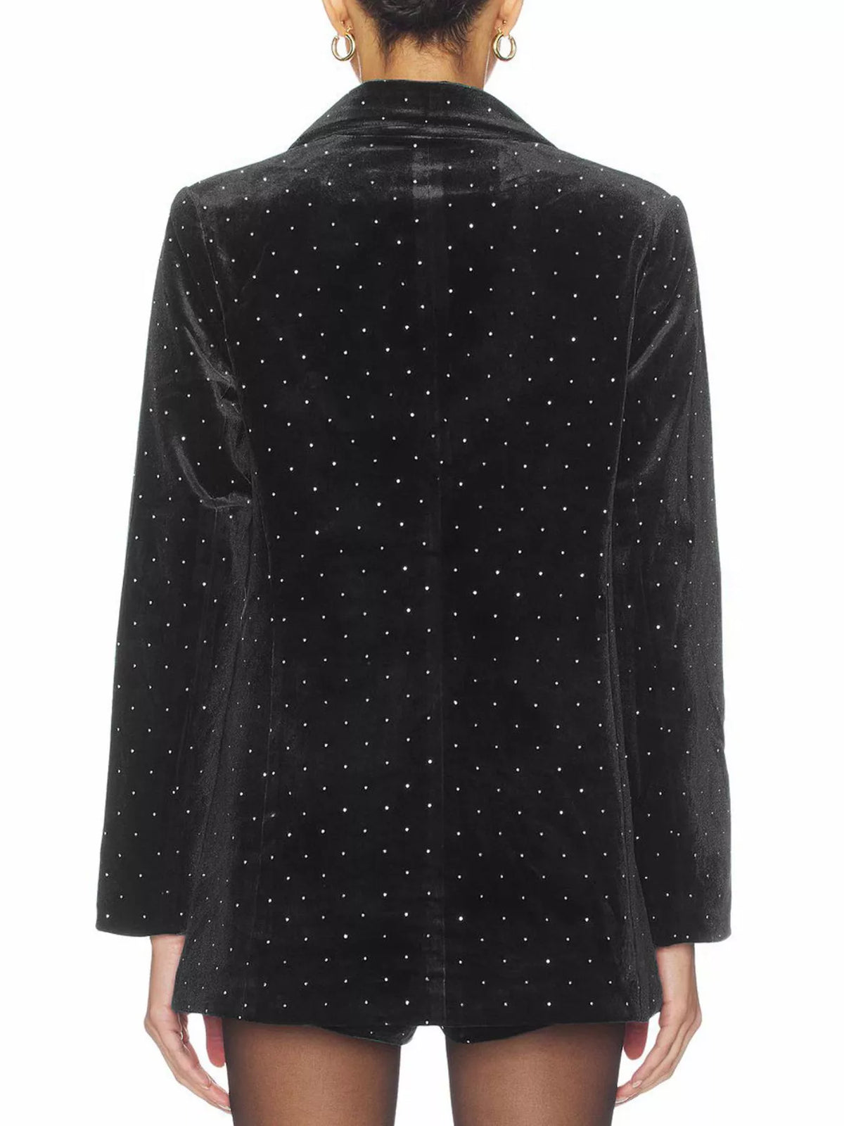 Rhinestone Embellished Single-Breasted Blazer