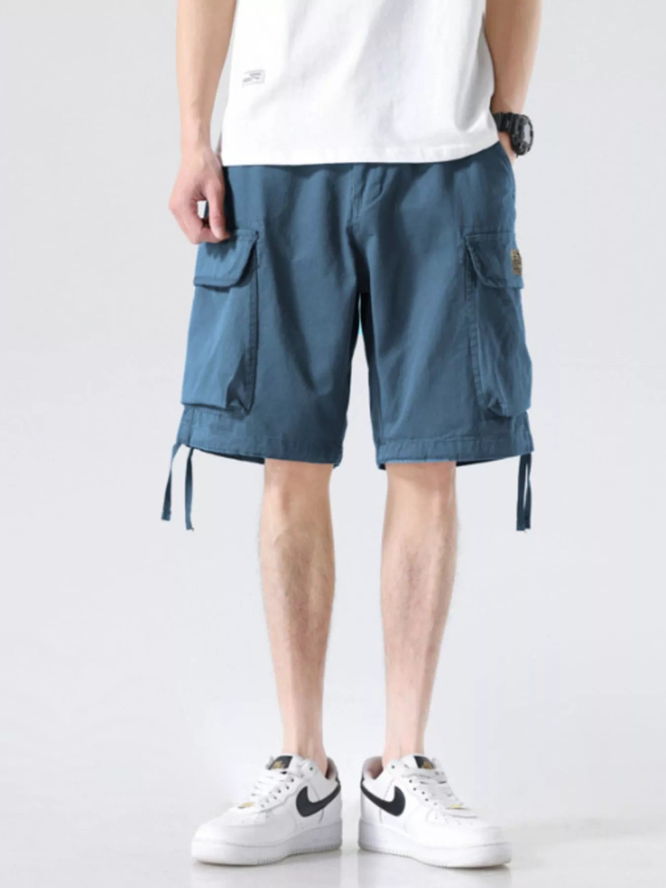 Men's Drawstring Wide Leg Cargo Shorts