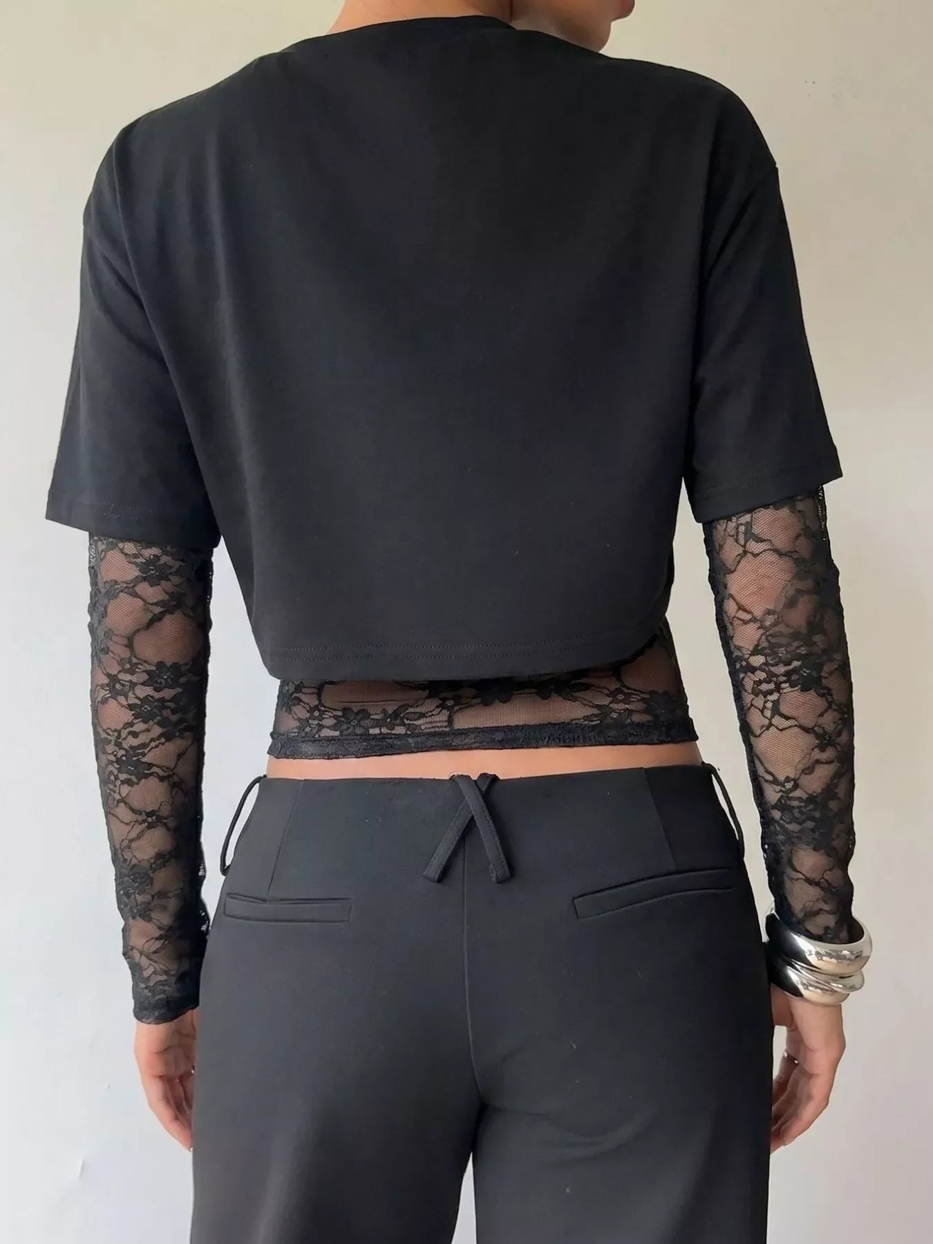 Lace Patchwork Short Sleeve T-Shirt