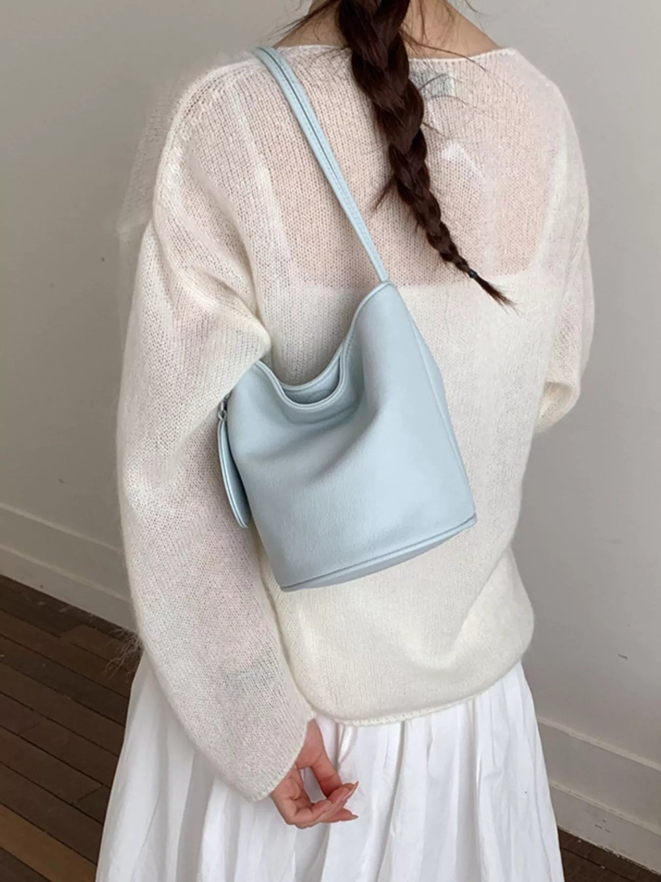 PU Leather Bucket Handbag