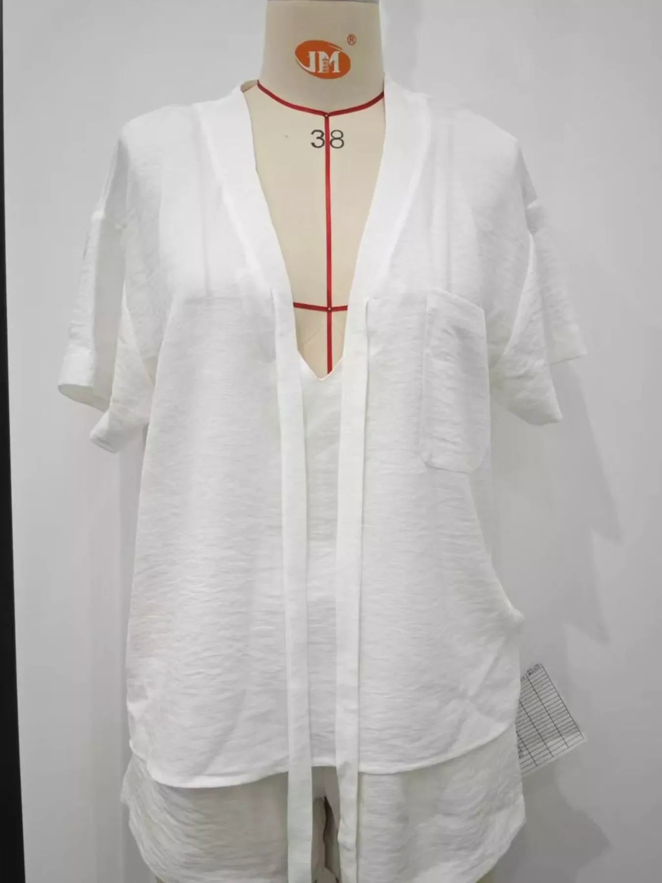 Tie-Front Half Sleeve Shirt and Shorts Set