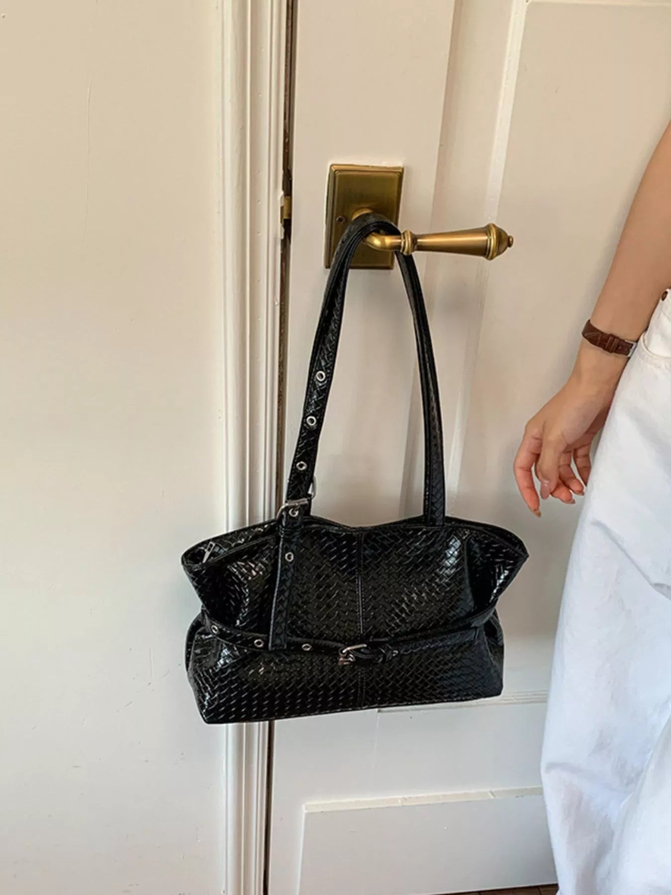 Buckle Detail Shoulder Bag