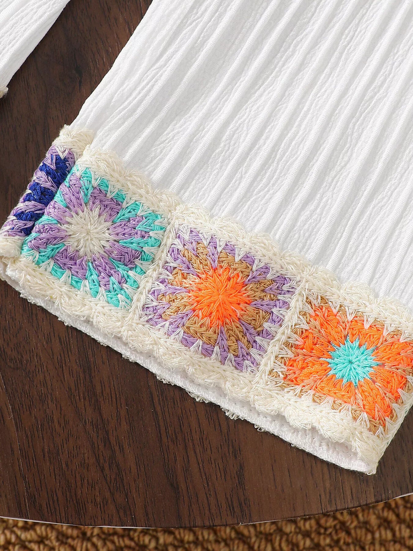 Children's Crochet Trimmed Top and Pants Set