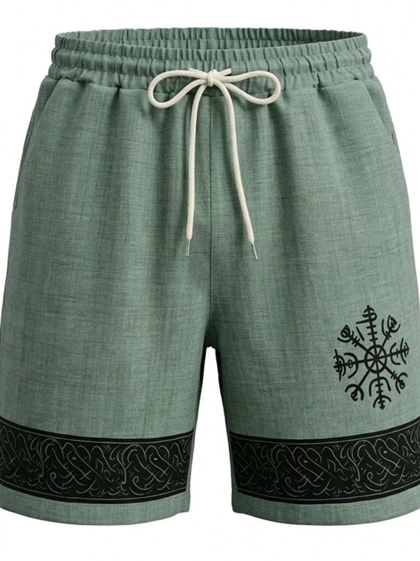 Men's Full Size Linen Blend Drawstring Shorts Plus Size