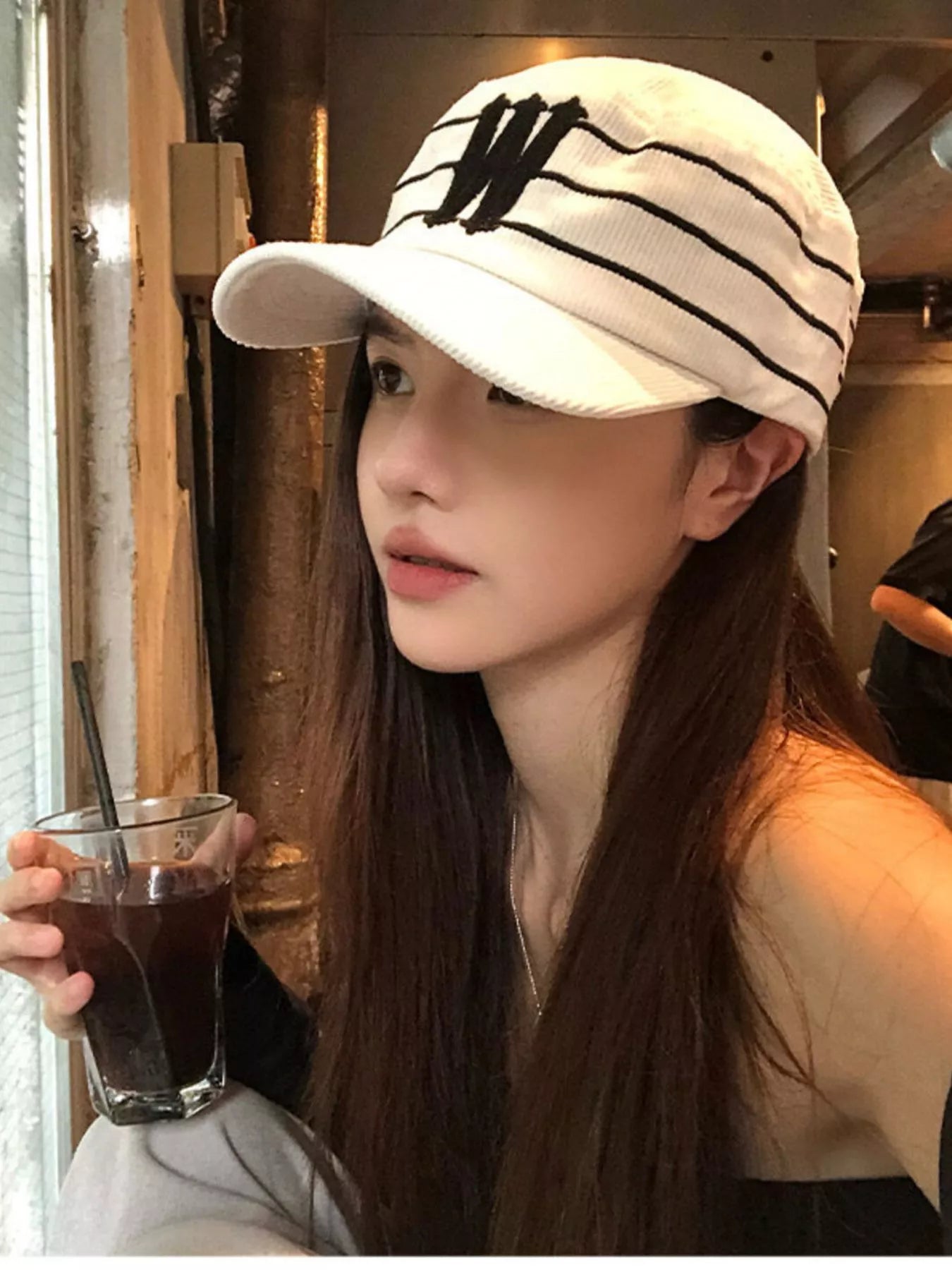 Striped Letter 'W' Baseball Cap