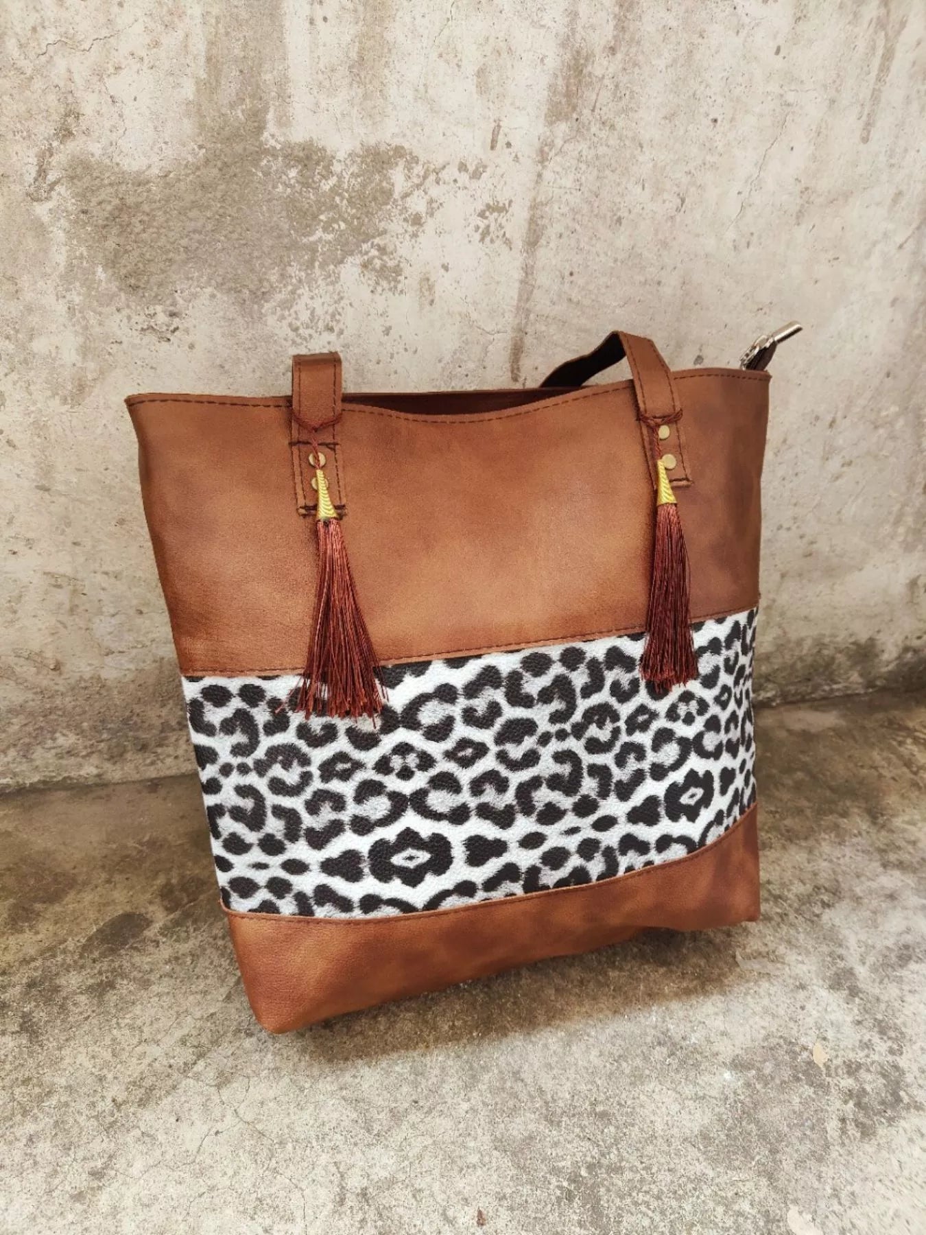 Tassel Leopard Tote Bag
