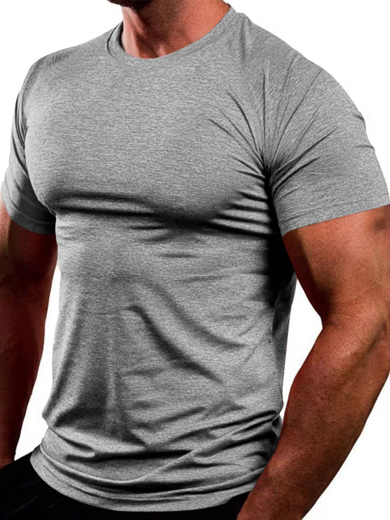Men's Full Size Round Neck Short Sleeve T-Shirt Plus Size