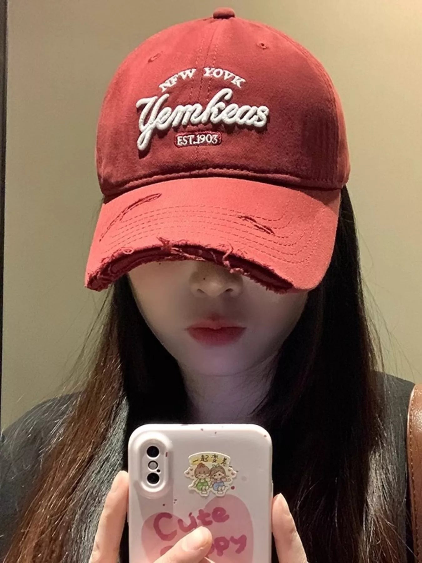 Distressed Embroidered Baseball Cap