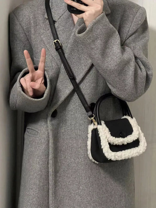 Fluffy Trim Mini Crossbody Bag