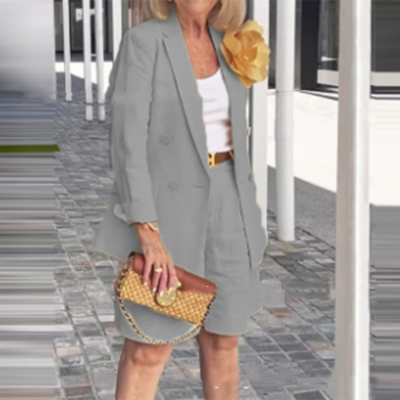 Elegant Cardigan Suit Coat Shorts Two-piece Suit (see size chart under more details)