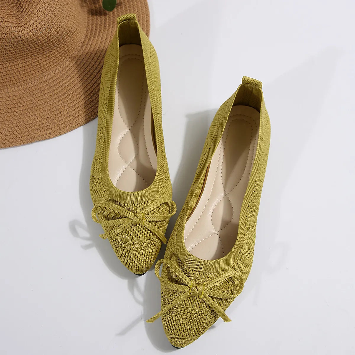 Bow Point Toe Flats Slip-Ons