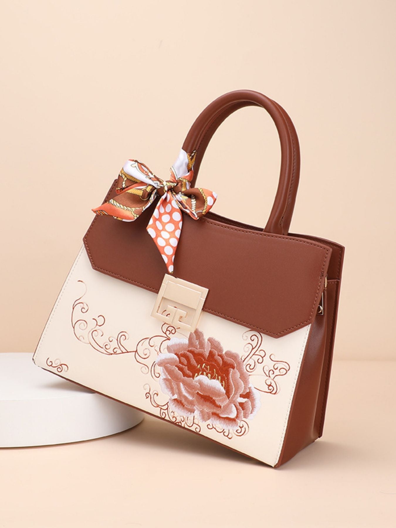Floral Top Handle Handbag