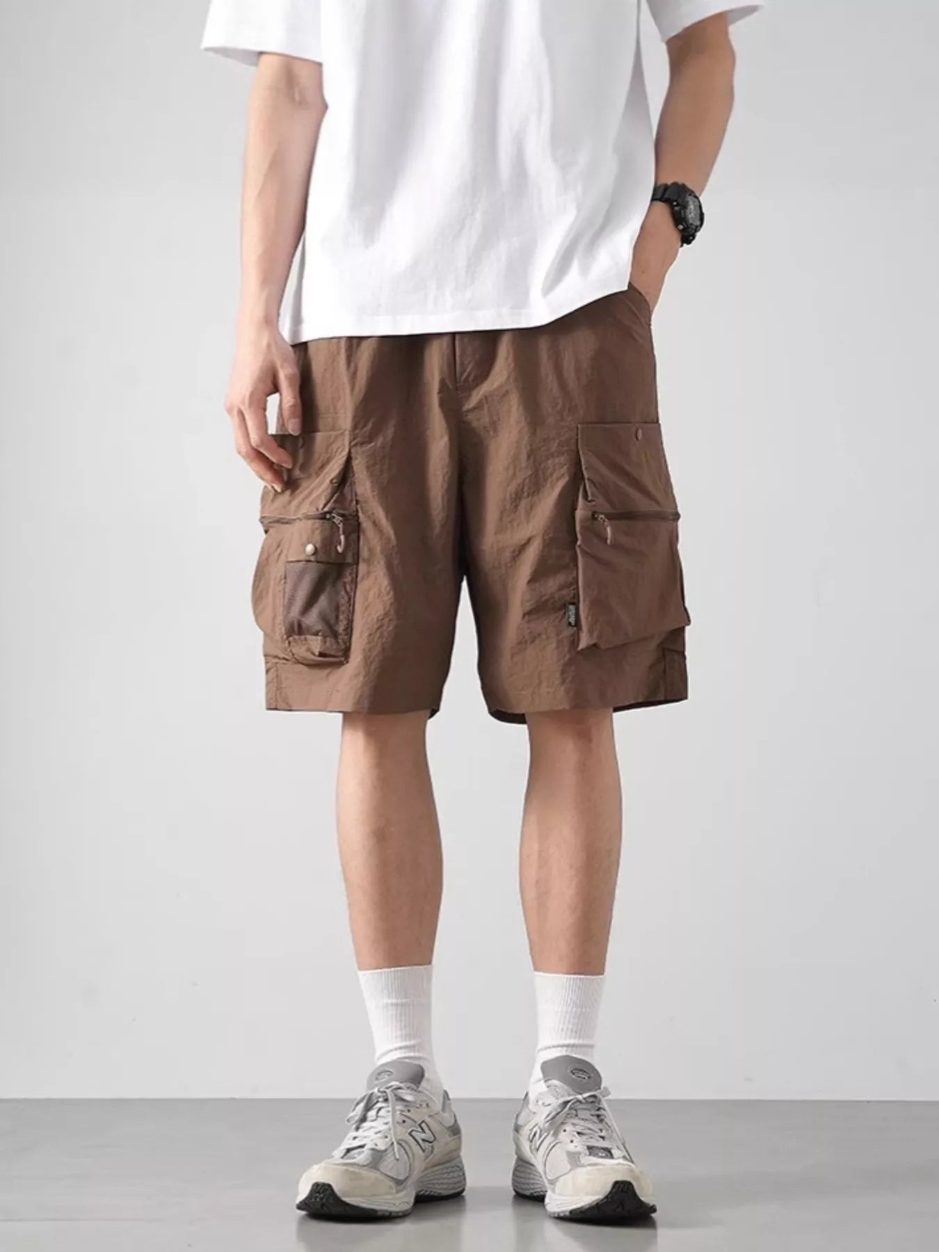 Men's Plus Size Cargo Shorts with Multiple Pockets