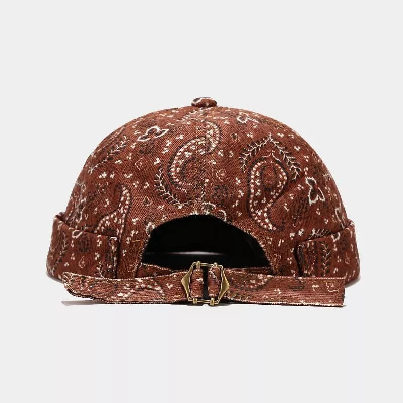 Vintage Paisley Print Brimless Hat