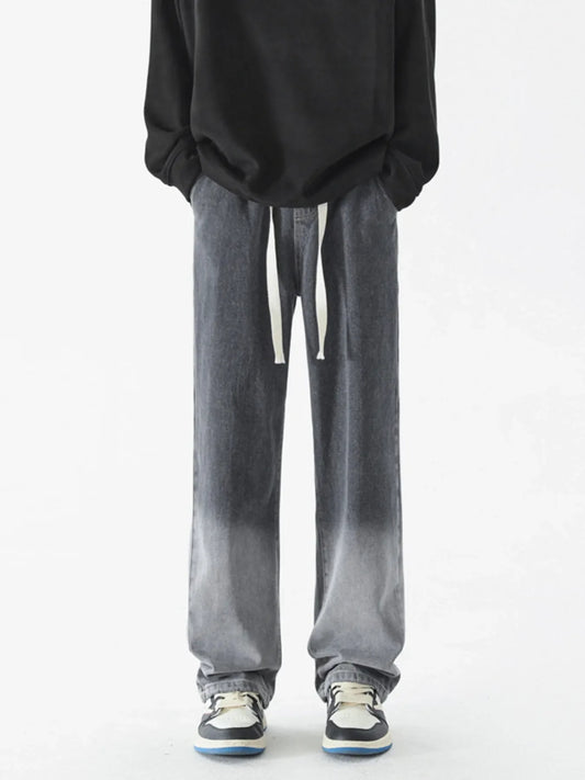 Men's Full Size Wide Leg Washed Jeans Plus Size