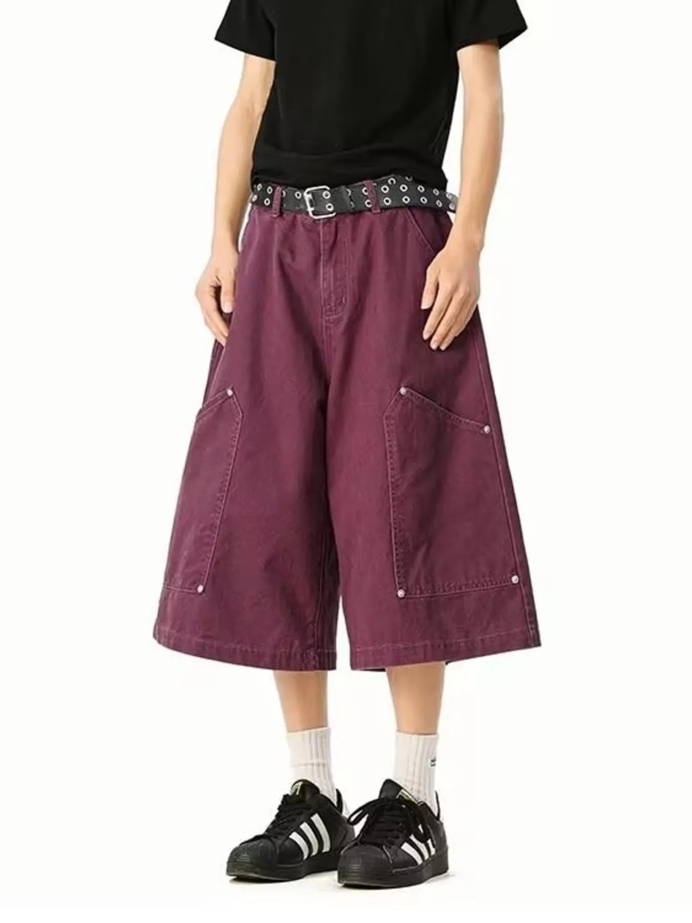 Men's Full Size Wide Leg Cropped Shorts Plus Size