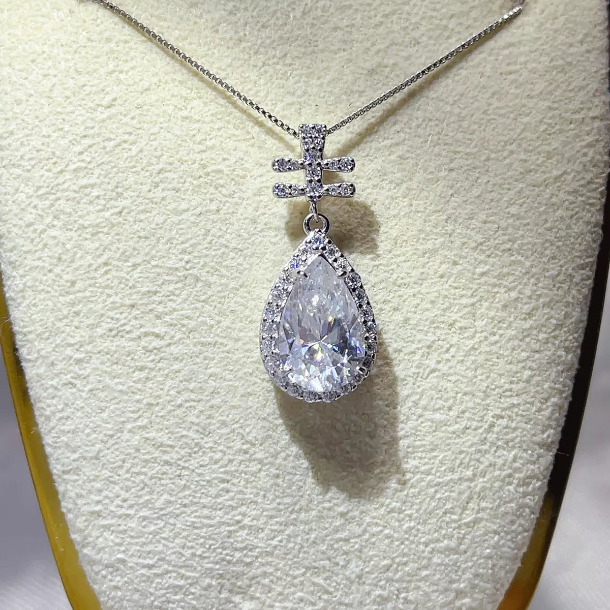 3 Carat 925 Sterling Silver Moissanite Pendant Necklace