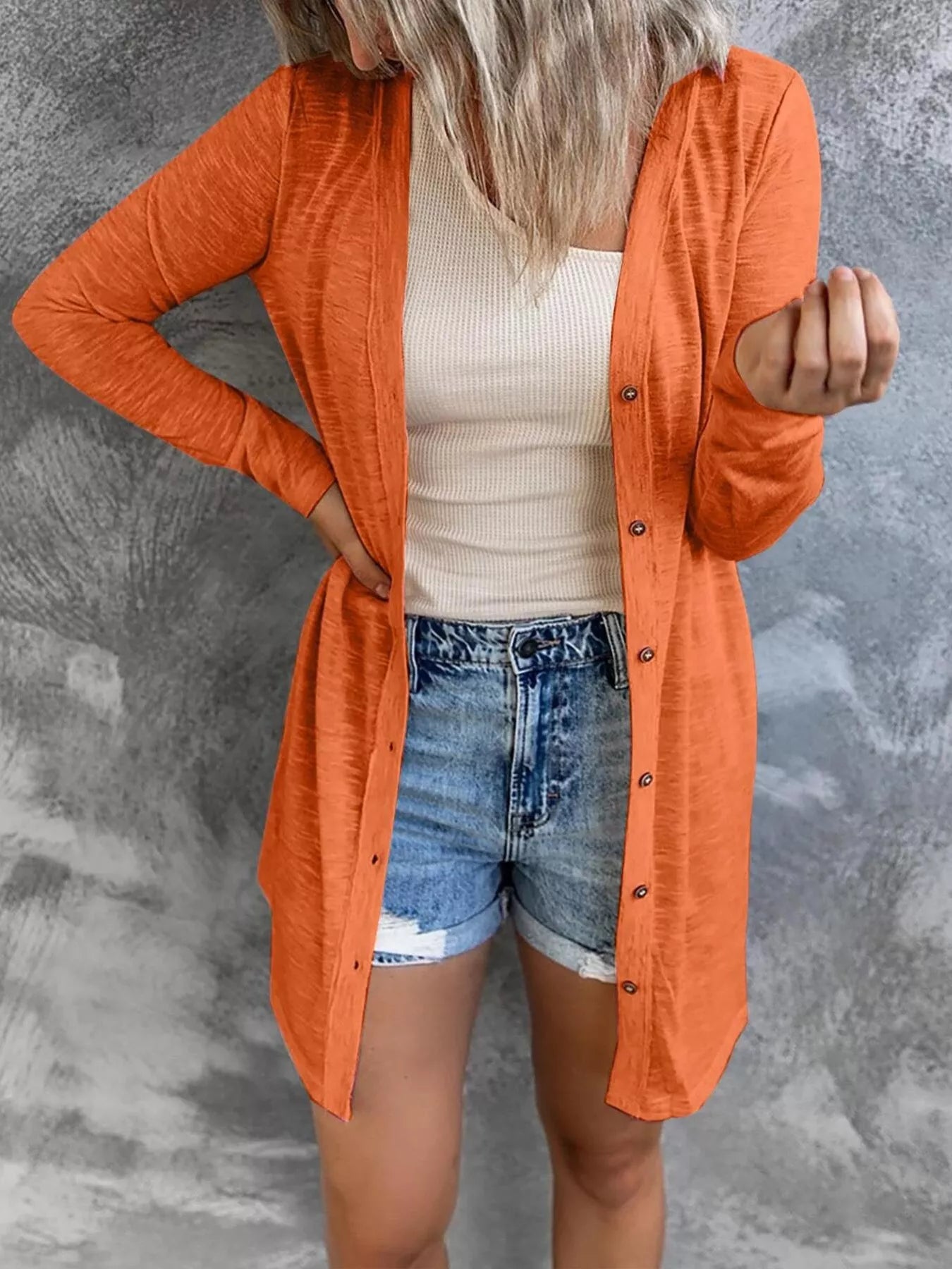 Full Size Lightweight Button-Up Cardigan Plus Size