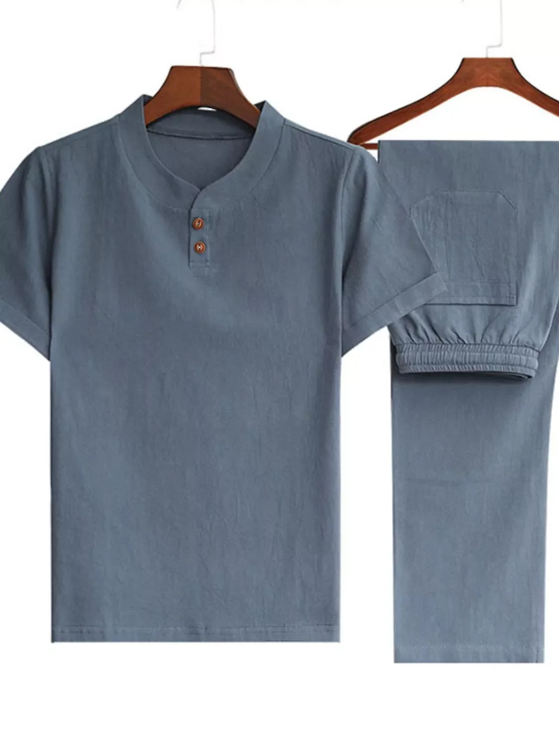 Men's Plus Size Casual Short Sleeve Top & Pants Set