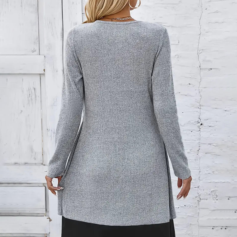Women's Color-Block Midi Dress, Long Sleeve Faux Two-Piece Daily Dress (See size chart where applicable)