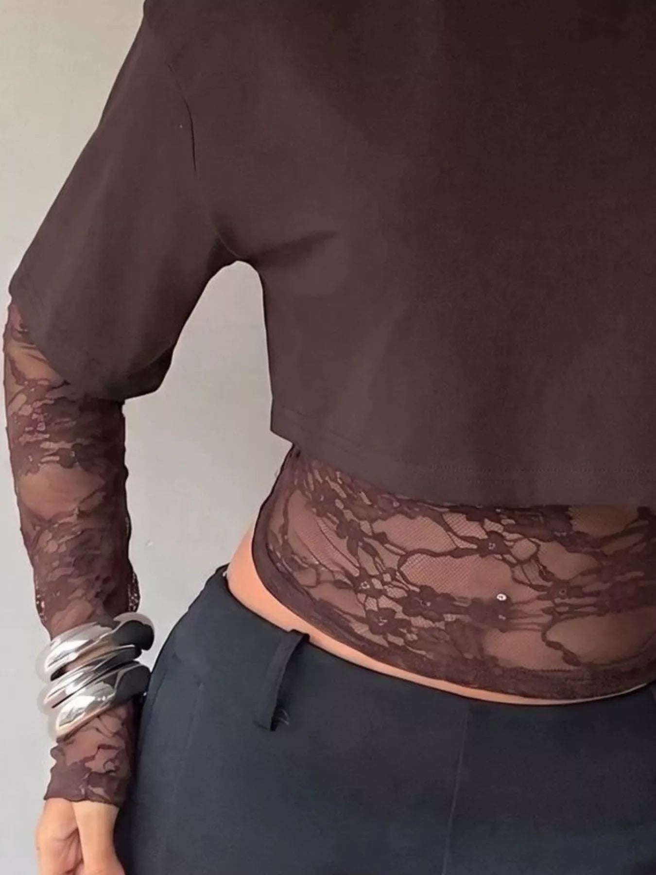 Lace Patchwork Short Sleeve T-Shirt