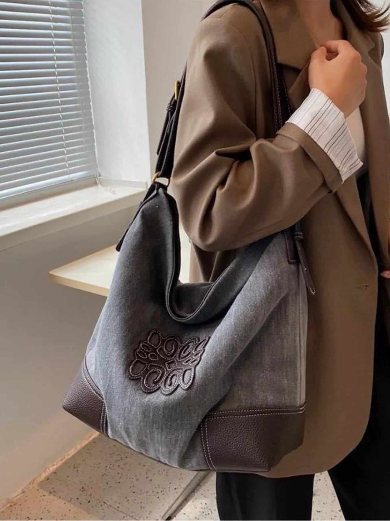 Embroidered Canvas Tote Bag