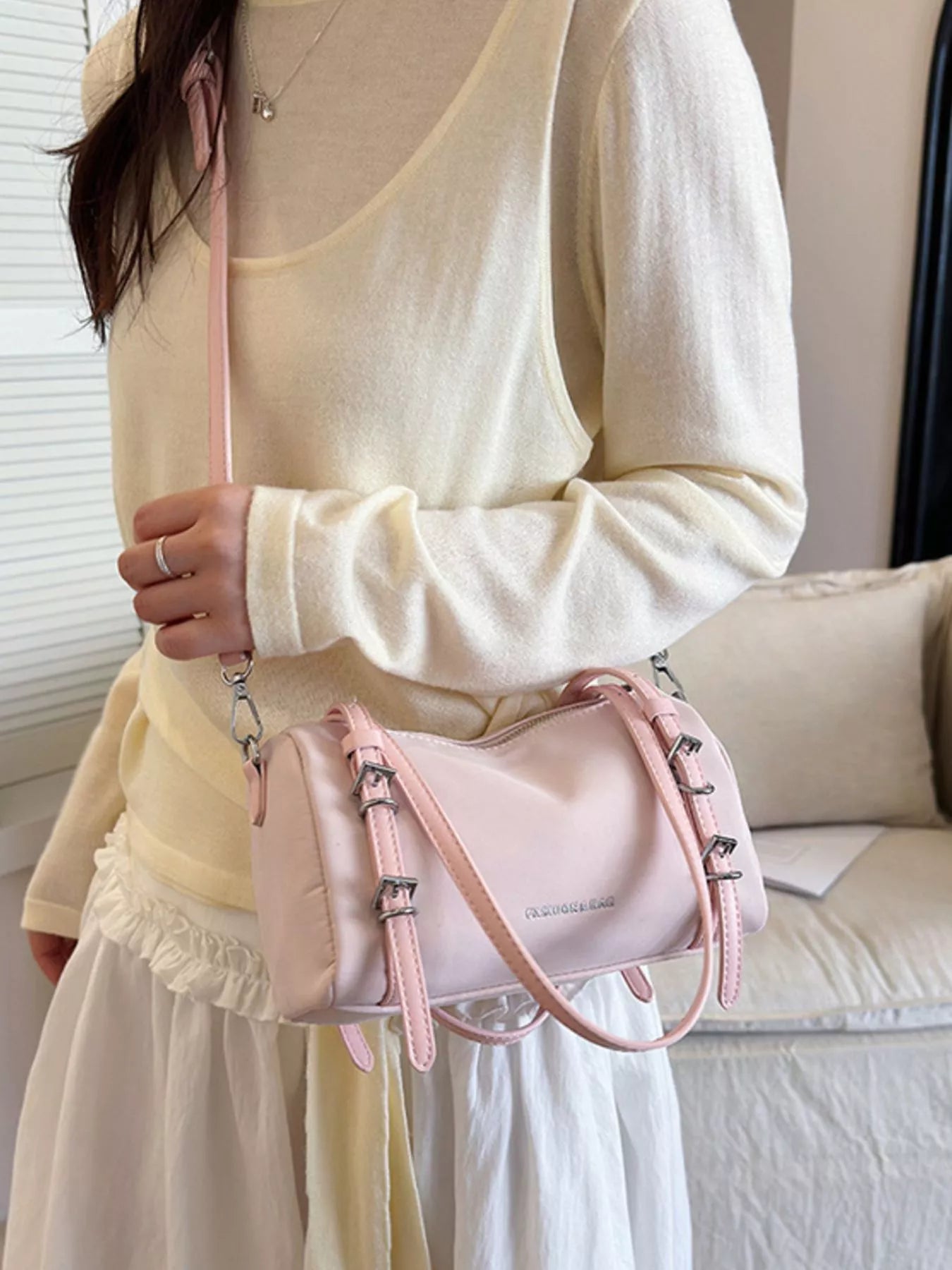 Buckle Detail Shoulder Bag