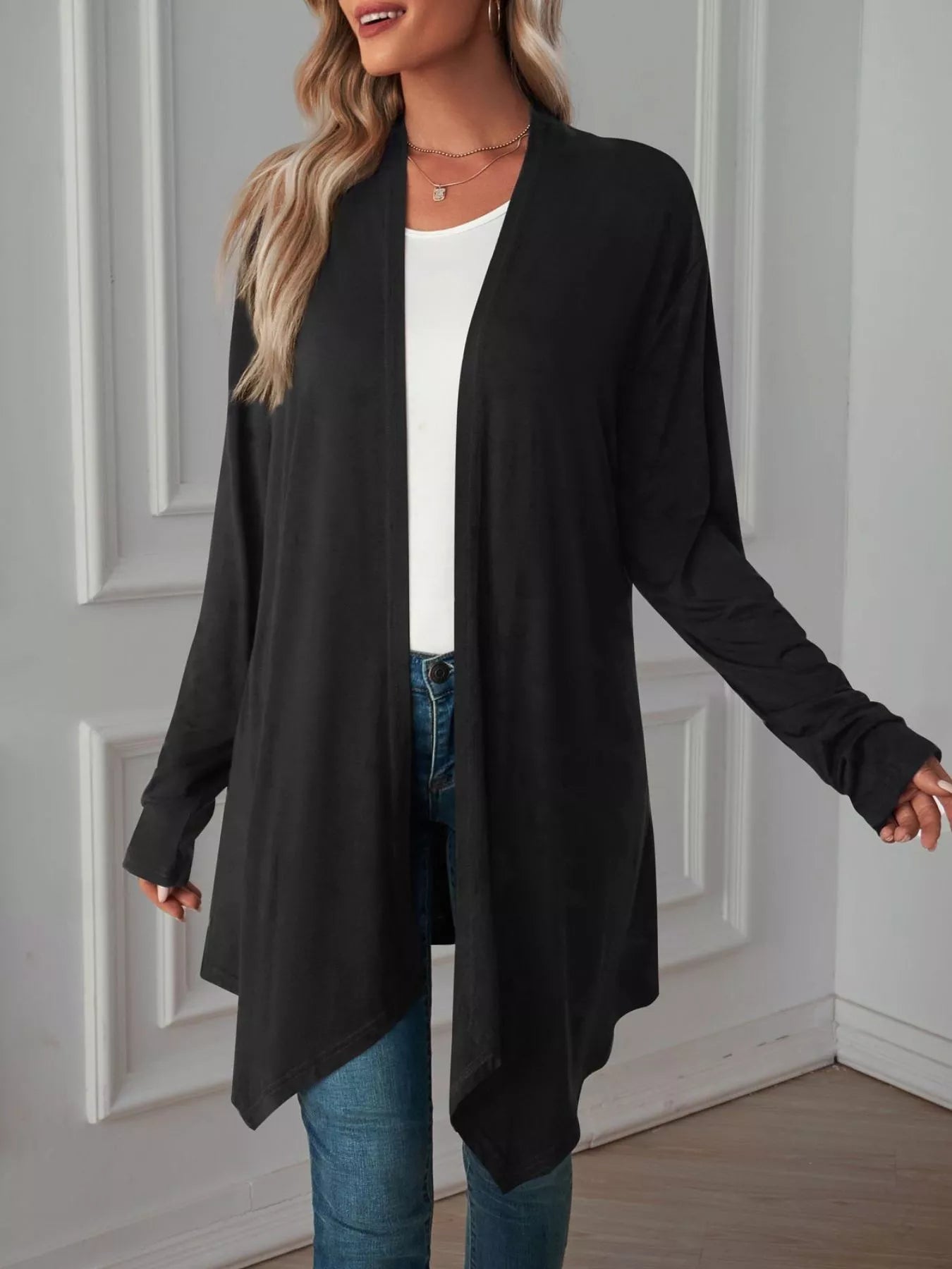 Lightweight Open Front Cardigan