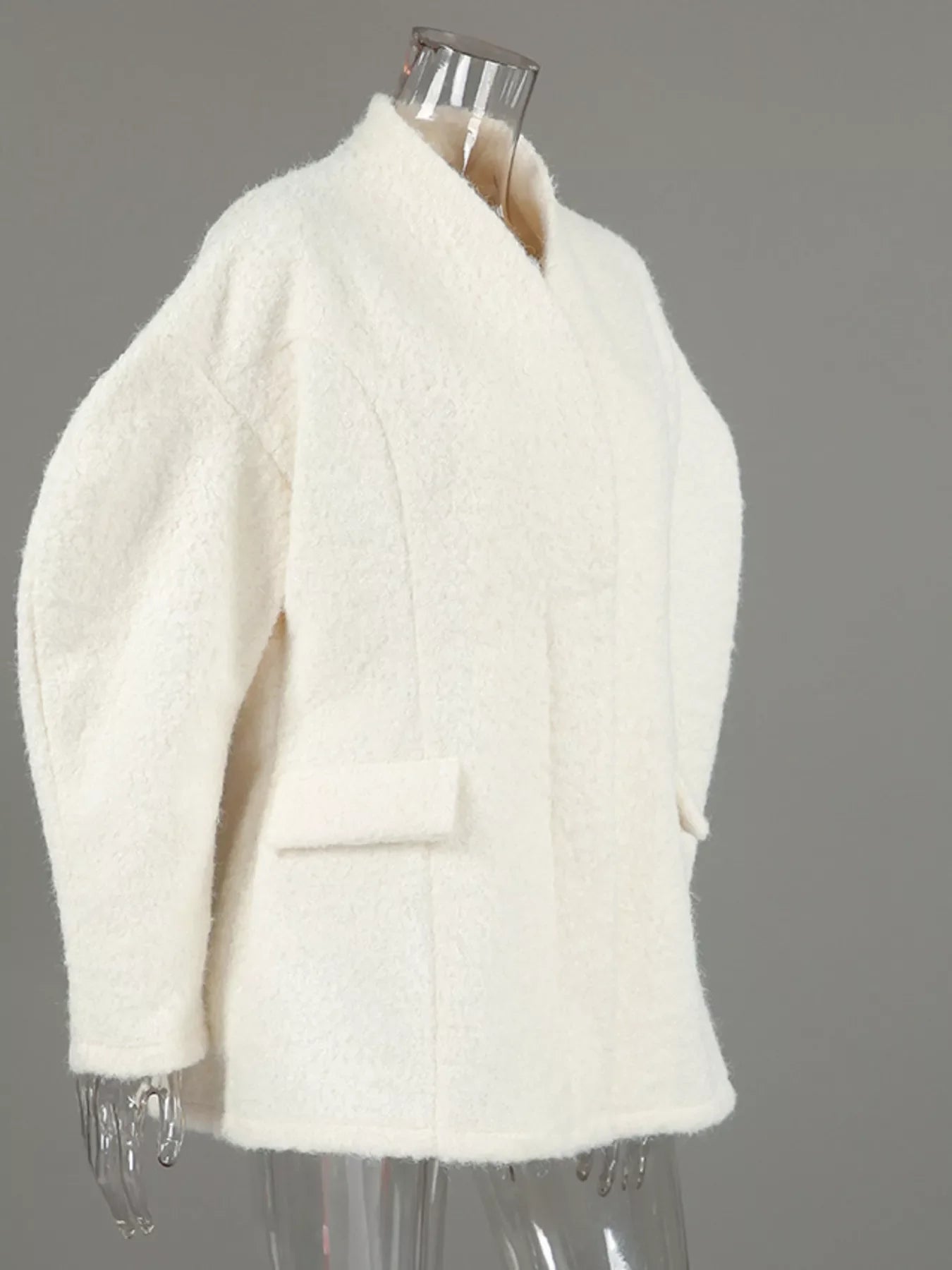 Wool-Blend Leg-of-Mutton Sleeves Outerwear
