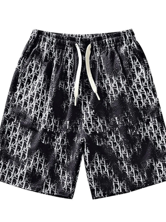 Men's Plus Size Abstract Print Drawstring Shorts