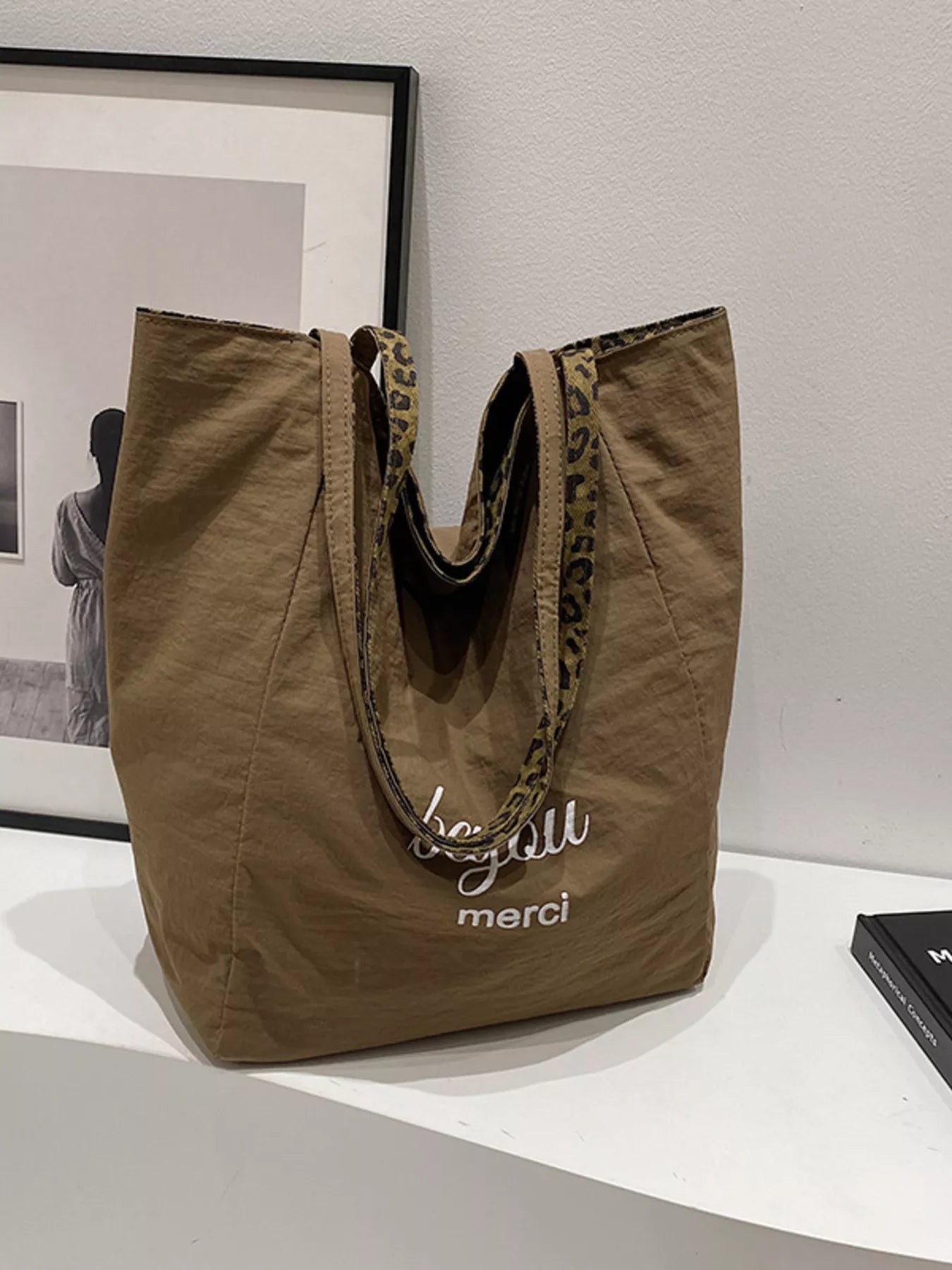 Leopard Print Casual Tote Bag