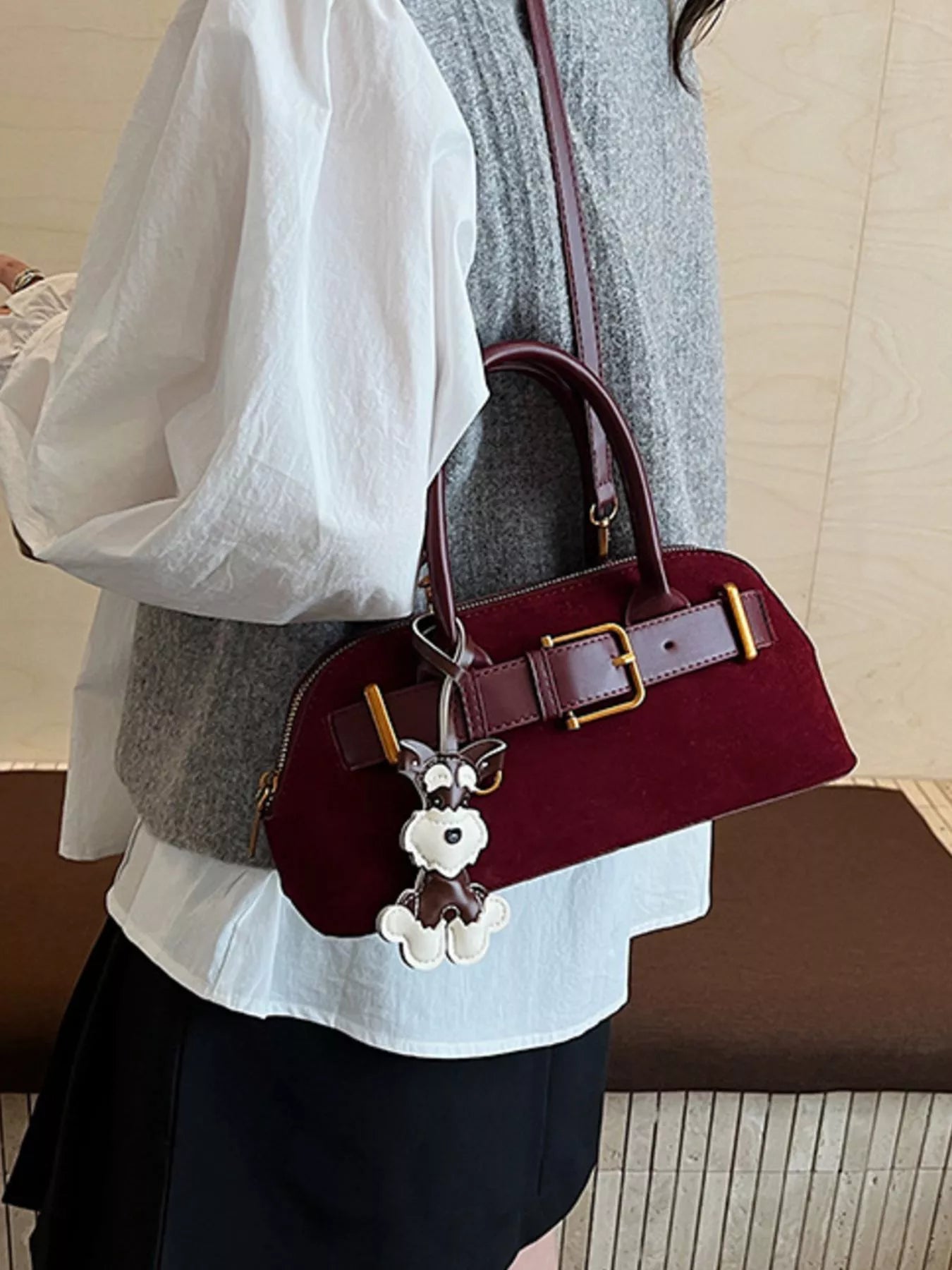 Buckle Decor Crossbody Bag