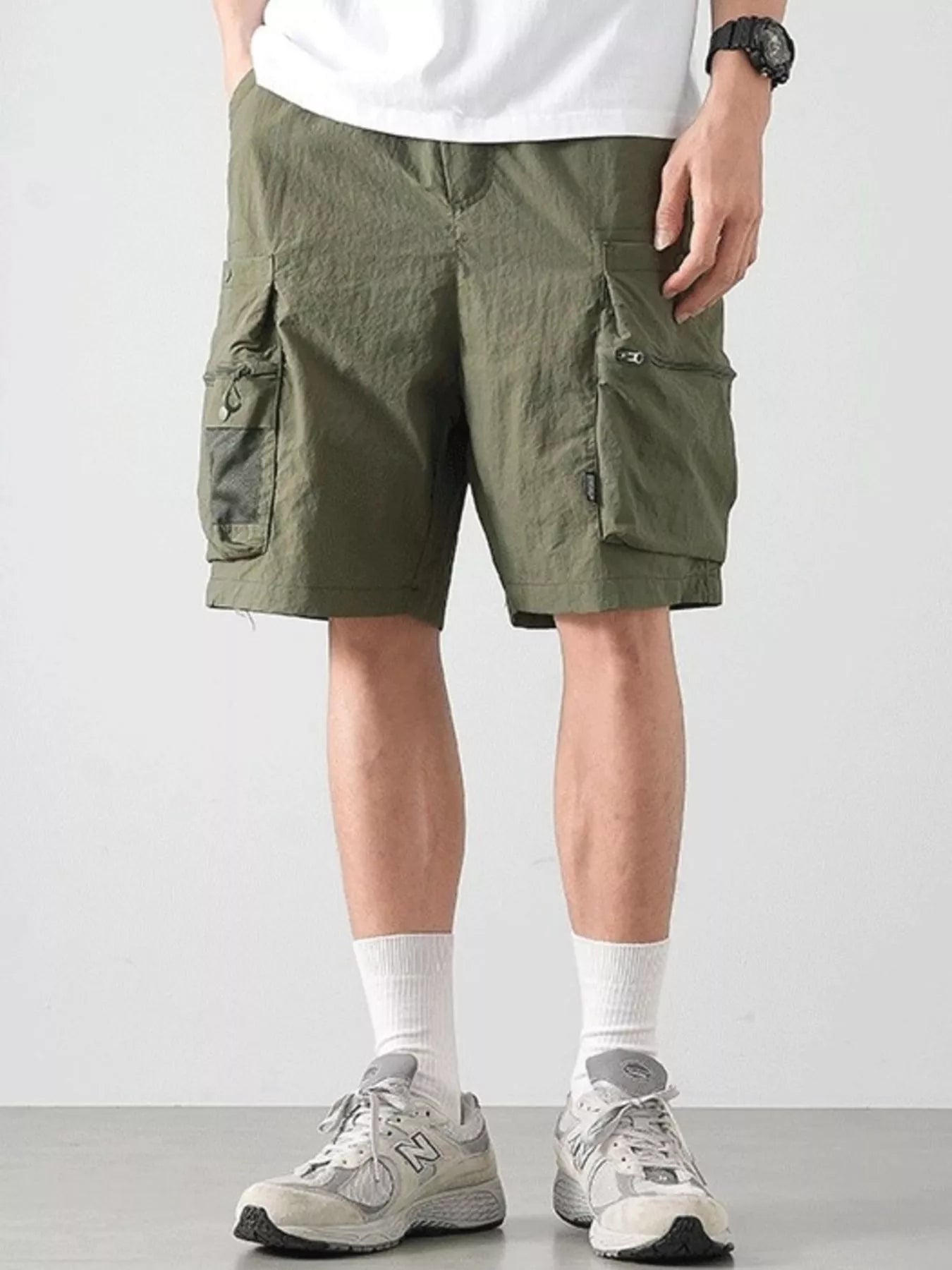 Men's Plus Size Cargo Shorts with Multiple Pockets