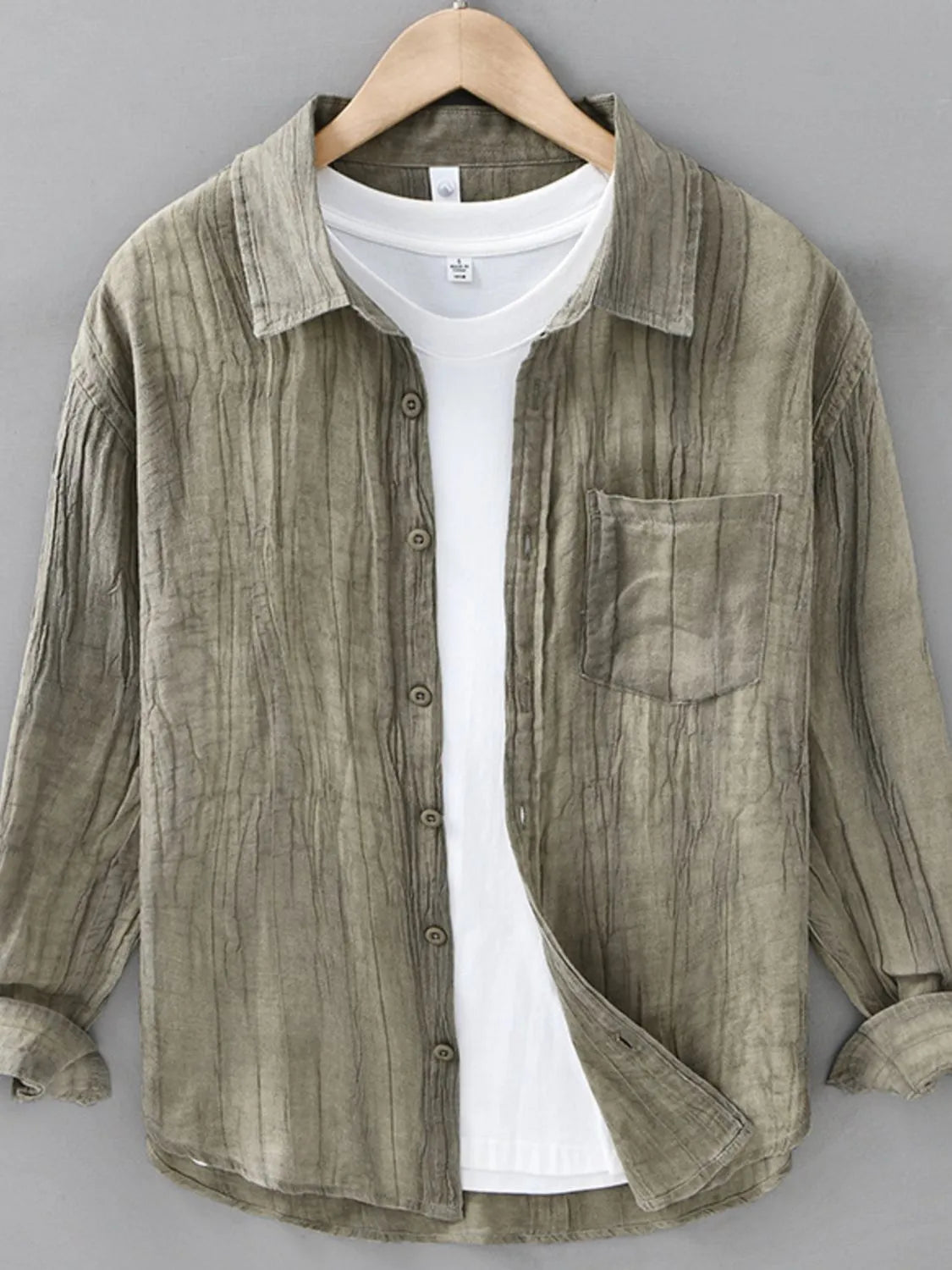 Men's Plus Size Button Up Long Sleeve Shirt