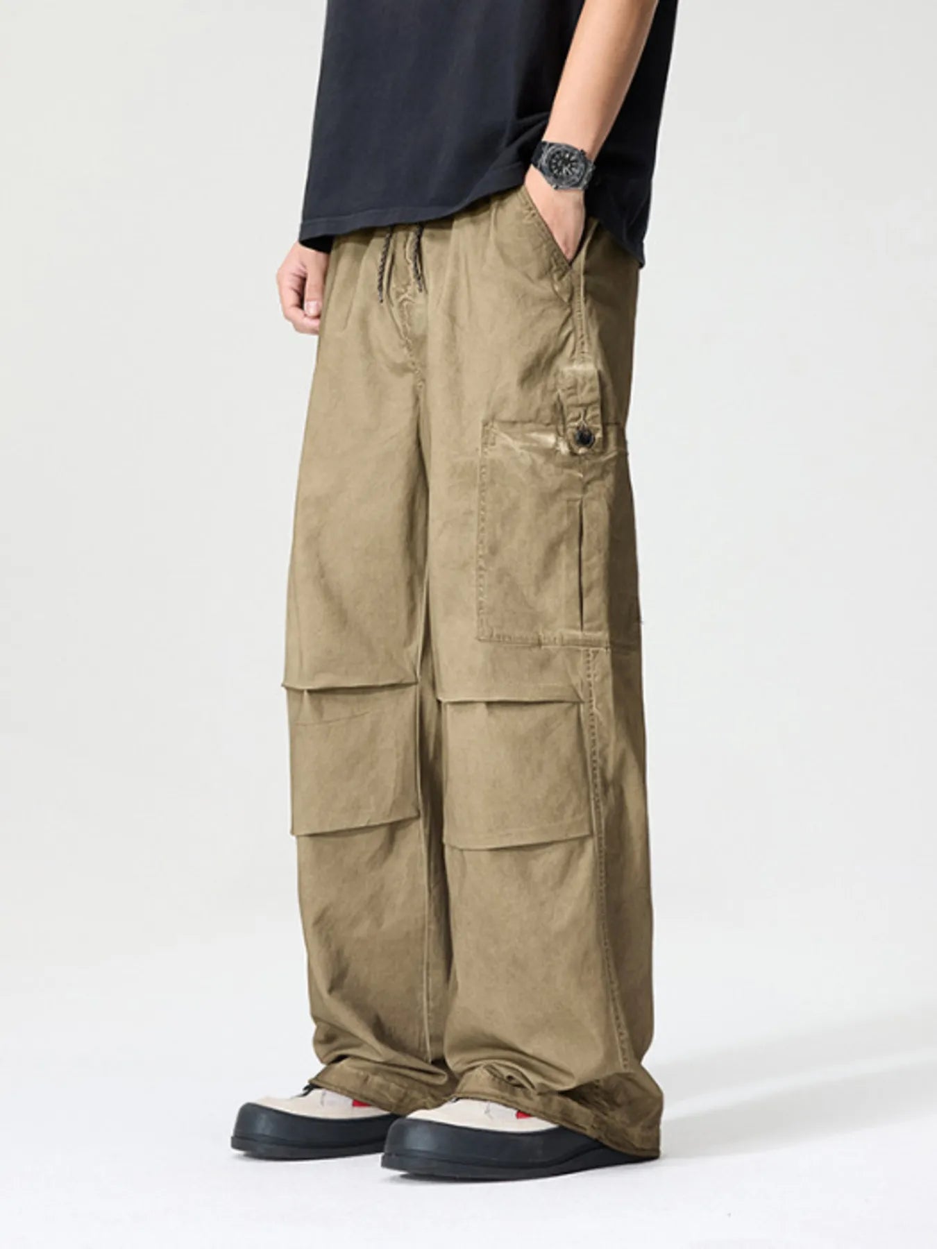 Men's Full Size Wide Leg Cargo Pants Plus Size