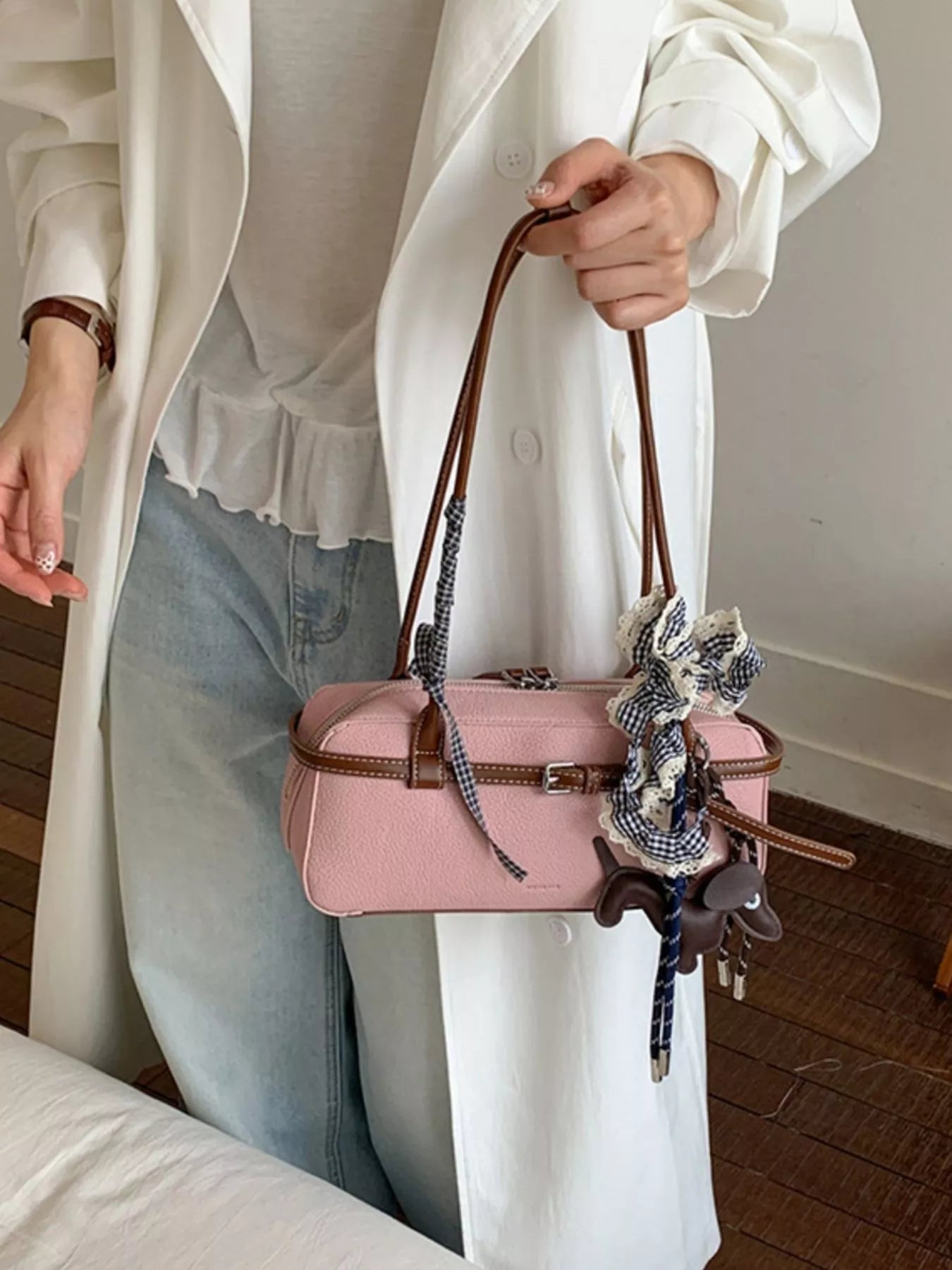 Decorative Buckle Shoulder Bag