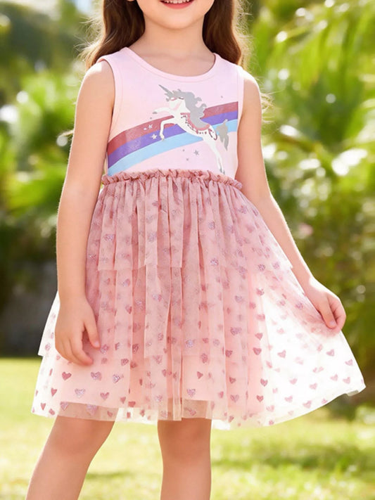 Children's Unicorn Rainbow Tulle Dress