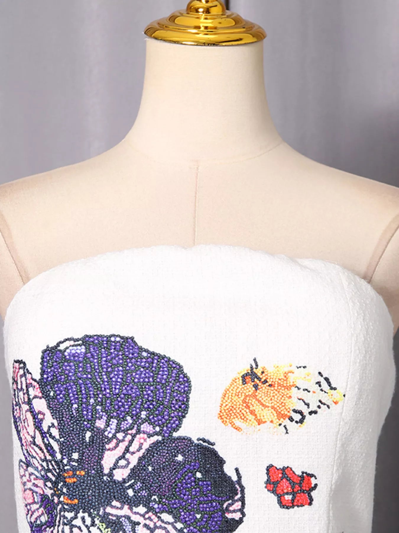 Strapless Floral Mini Dress