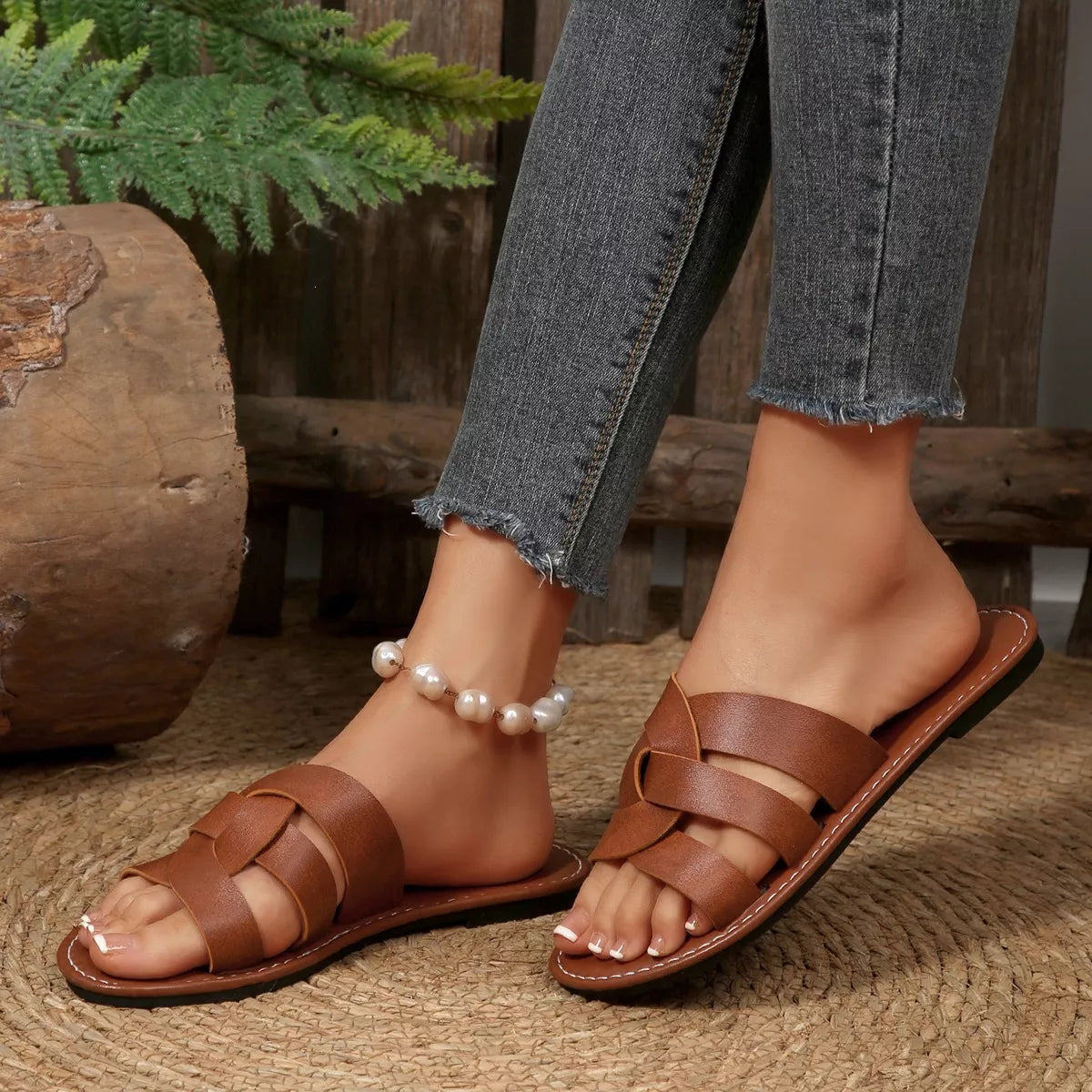 Open Toe Flats Sandals