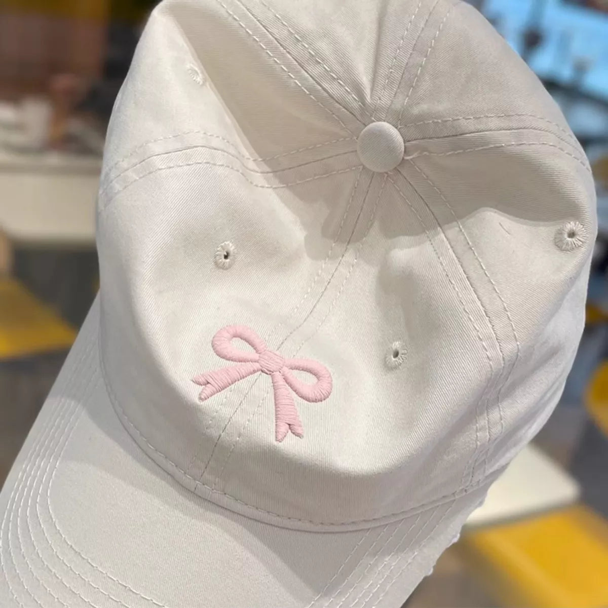 Lace Detail Bow Baseball Cap
