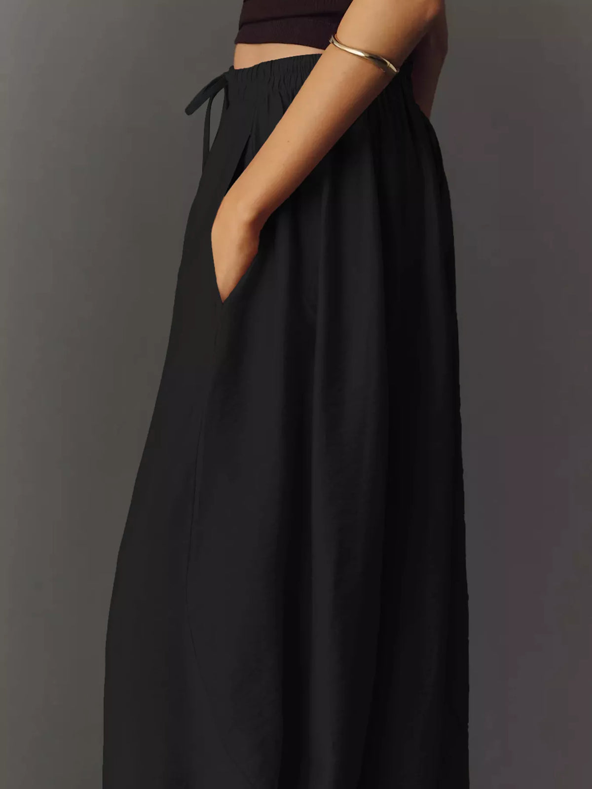 Drawstring Wide Leg Pants